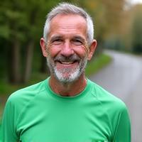 Robert, glücklich nach einem Marathon