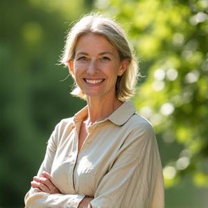 Dr. Sarah Müller, Gründerin von Lebenskraft-Wellen, im Grünen