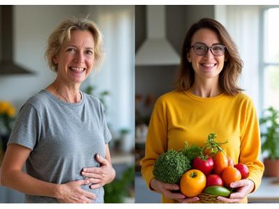Bild einer strahlenden Claudia nach ihrer Ernährungsumstellung.